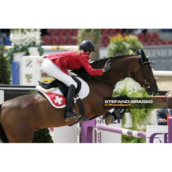 Christina Liebherr on L.B.NO Mercy at the waterjump during the 2nd rating competition for the individual and Team Fei Mannheim, 16th august 2007 ph. Stefano Grasso