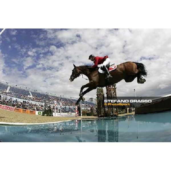 Christina Liebherr on L.B.No Mercy at the waterjump during the 2nd rating competition for the individual and Team Fei Mannheim, 16th august 2007 ph. Stefano Grasso