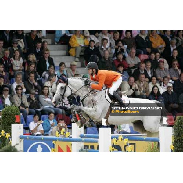 Vincent Voorn on Audi\'s Alpapillon-Armanie at the waterjump during the 2nd rating competition for the individual and Team Fei Mannheim, 16th august 2007 ph. Stefano Grasso