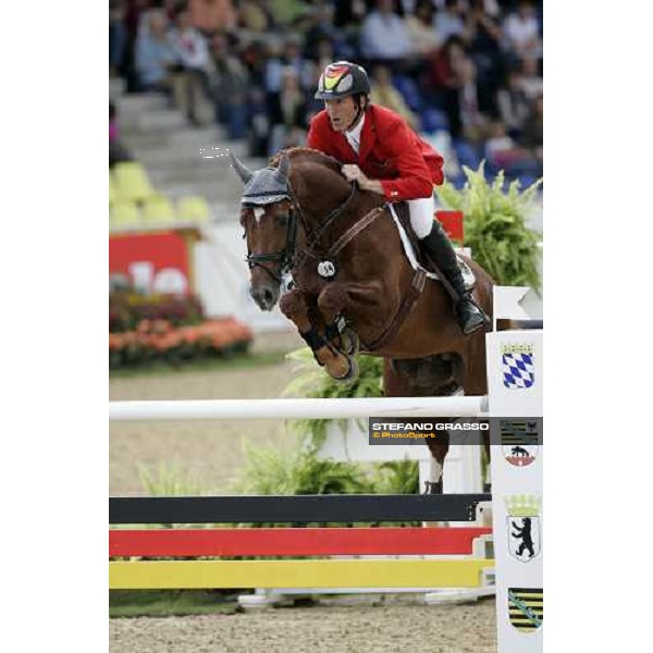 Ludger Beerbaum on Goldfever during the 2nd rating competition for the individual and Team Fei Mannheim, 16th august 2007 ph. Stefano Grasso