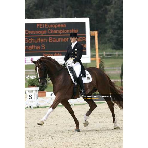 Ellen Schulten-Baumer on Donatha S, leads after the 1st part Fei European Dressage Championship La Mandria, 30th august 2007 ph. Stefano Grasso
