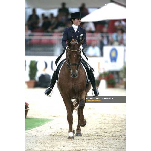 Monica Theodorescu on Whisper 3rd after the 1st part Fei European Dressage Championship La Mandria, 30th august 2007 ph. Stefano Grasso