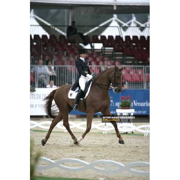 Monica Theodorescu on Whisper 3rd after the 1st part Fei European Dressage Championship La Mandria, 30th august 2007 ph. Stefano Grasso