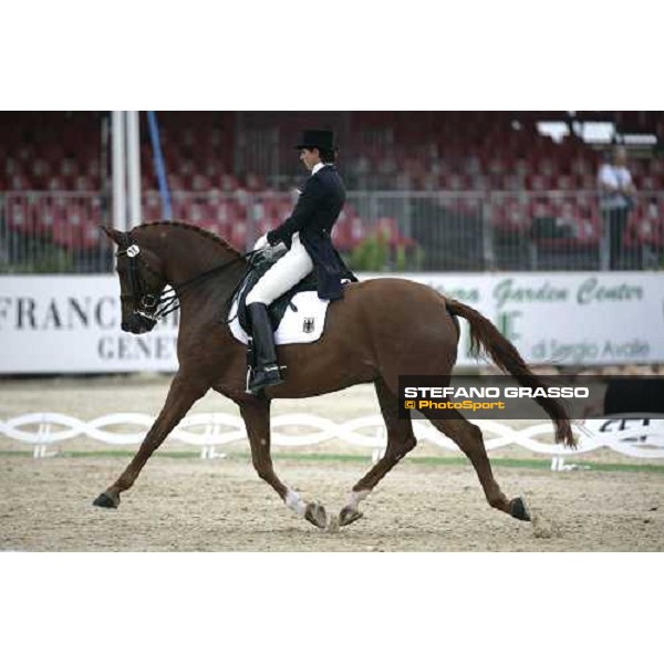 Monica Theodorescu on Whisper 3rd after the 1st part Fei European Dressage Championship La Mandria, 30th august 2007 ph. Stefano Grasso