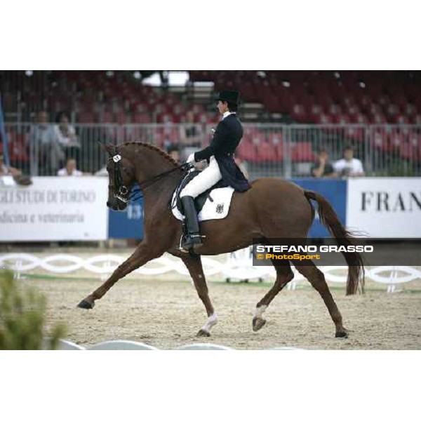 Monica Theodorescu on Whisper 3rd after the 1st part Fei European Dressage Championship La Mandria, 30th august 2007 ph. Stefano Grasso
