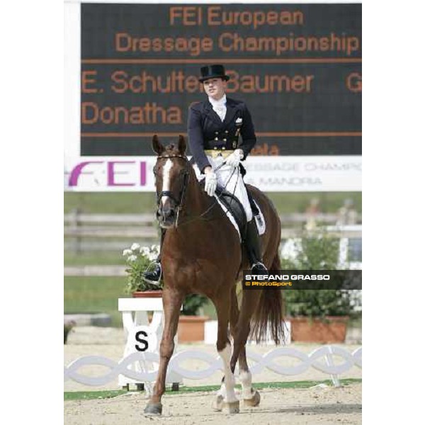 Ellen Schulten-Baumer on Donatha S, leads after the 1st part Fei European Dressage Championship La Mandria, 30th august 2007 ph. Stefano Grasso