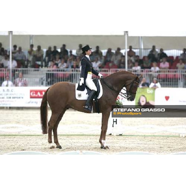 Monica Theodorescu on Whisper 3rd after the 1st part Fei European Dressage Championship La Mandria, 30th august 2007 ph. Stefano Grasso