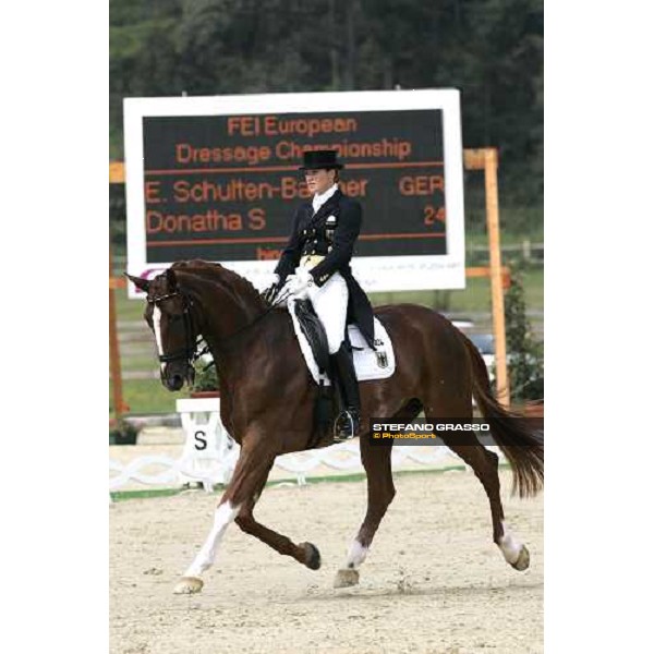 Ellen Schulten-Baumer on Donatha S, leads after the 1st part Fei European Dressage Championship La Mandria, 30th august 2007 ph. Stefano Grasso