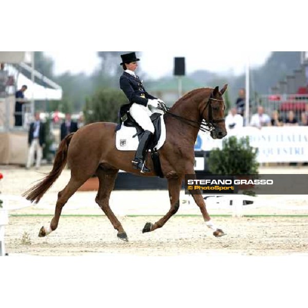 Monica Theodorescu on Whisper 3rd after the 1st part Fei European Dressage Championship La Mandria, 30th august 2007 ph. Stefano Grasso