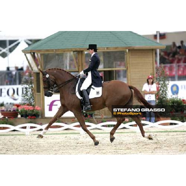 Monica Theodorescu on Whisper 3rd after the 1st part Fei European Dressage Championship La Mandria, 30th august 2007 ph. Stefano Grasso