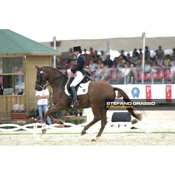 Monica Theodorescu on Whisper 3rd after the 1st part Fei European Dressage Championship La Mandria, 30th august 2007 ph. Stefano Grasso