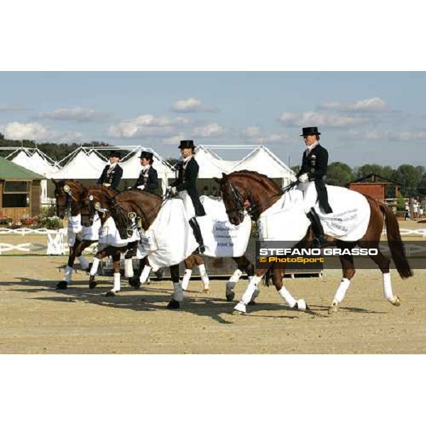 The German team parading after finish 2nd in the european dressage championship 2007 La Mandria, 31st august 2007 ph. Stefano Grasso