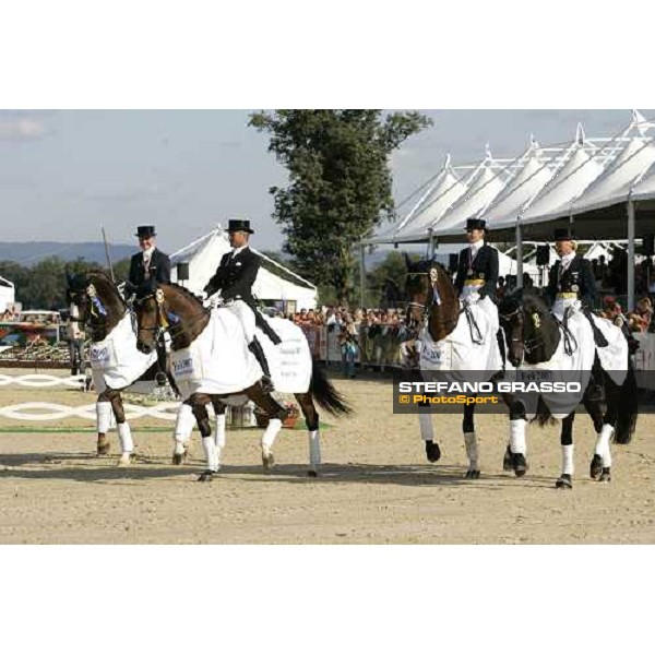 The swedish team parading after finish 3rd in the european dressage championship 2007 La Mandria, 31st august 2007 ph. Stefano Grasso