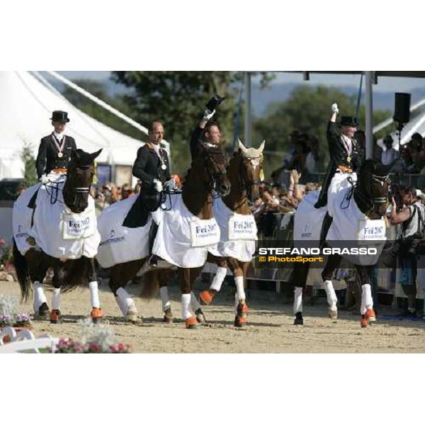 The Dutch team parading after winning the european dressage championship 2007 La Mandria, 31st august 2007 ph. Stefano Grasso