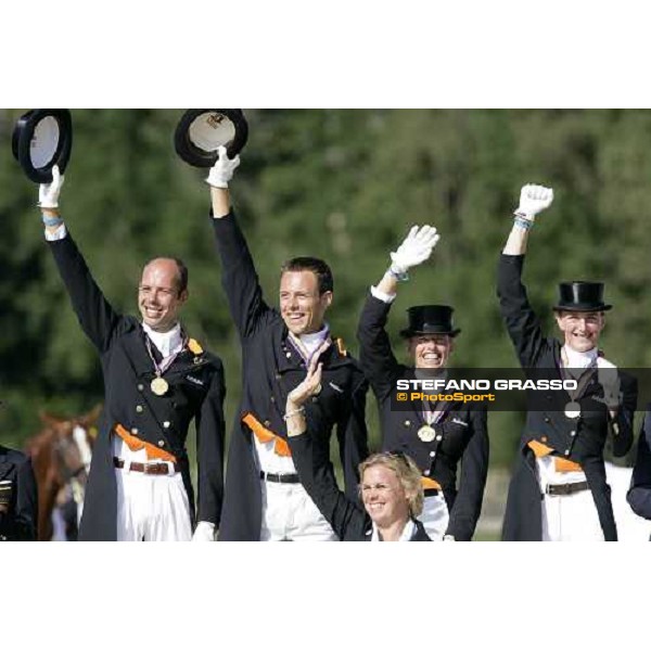 The Dutch team parading after winning the european dressage championship 2007 La Mandria, 31st august 2007 ph. Stefano Grasso