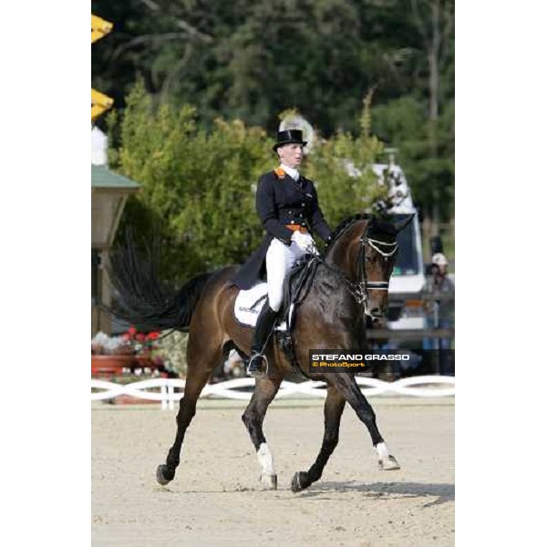 Imke Schellekens-Bartels on Hunter Douglas Sunrise, 3rd at the Grand Prix Special Technical Championship at the dressage european championship 2007 La Mandria, 1st sept. 2007 ph. Stefano Grasso