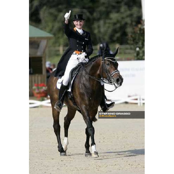 Imke Schellekens-Bartels on Hunter Douglas Sunrise, 3rd at the Grand Prix Special Technical Championship at the dressage european championship 2007 La Mandria, 1st sept. 2007 ph. Stefano Grasso