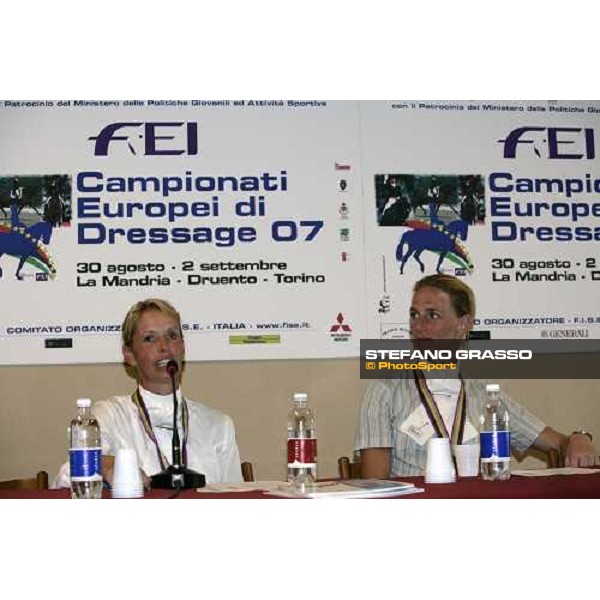 Press conference of Fei European Dressage Championship - Anky Van Grunsven and Imke Shellekens-Bartels LA MANDRIA-Venaria Reale-Druento (TO) - 2nd sept. 2007 ph. Stefano Grasso