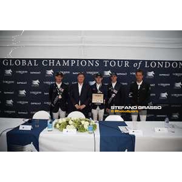 LGCT of London - Grand Prix - Press conference - Denis LYnch, Jan Tops, Scott Brash, Ben Maher, Harrie Smolders - London, - 5 August 2017 - ph.Mario Grassia/LGCT