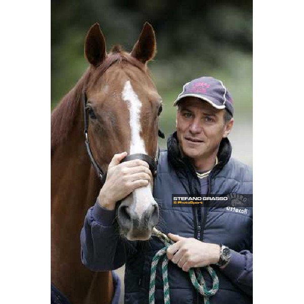 trainer Paolo Favero with Halling Joy at Borgo Andreina Merano Maia, 29th sept. 2007 ph. Stefano Grasso