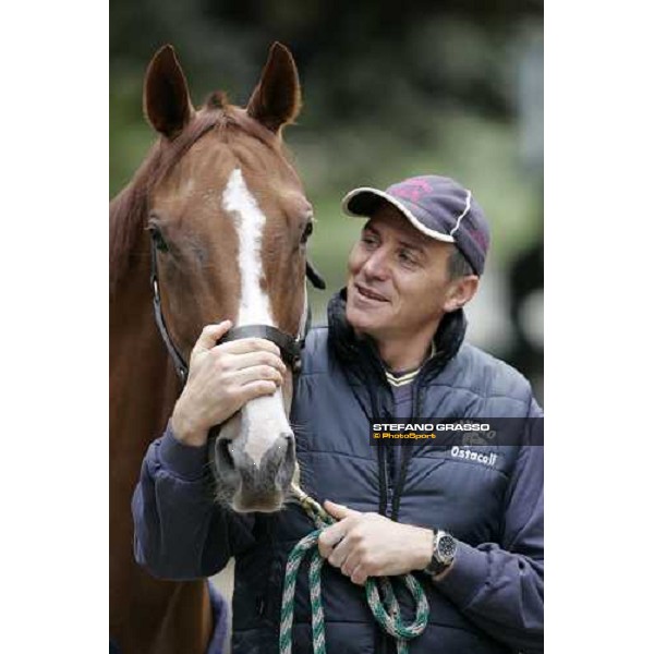 trainer Paolo Favero with Halling Joy at Borgo Andreina Merano Maia, 29th sept. 2007 ph. Stefano Grasso