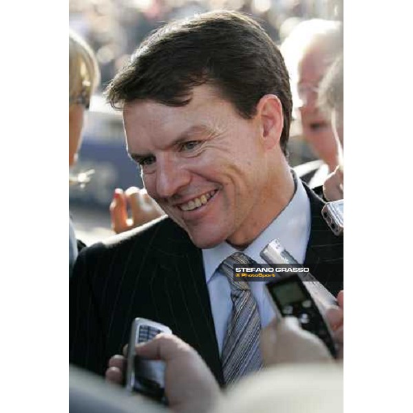 Aidan O\'Brien interviwed after winning the Prix de l\' Arc de Triomphe Lucien Barriere with Dylan Thomas Paris Lonchamp, 7th october 2007 ph. Stefano Grasso