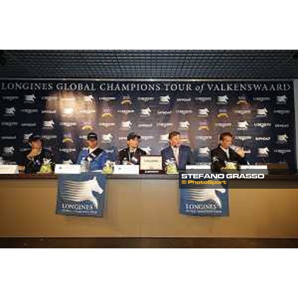 LGCT of Valkenswaard - Grand Prix - Press conference - Lorenzo de Luca, Christian Ahlmann, Maikel van der Vleuten, Harrie Smolders and Jan Tops (President and Founder of LGCT and GCL) -Valkenswaard, 12nd august 2017 - ph. Stefano Grasso/LGCT