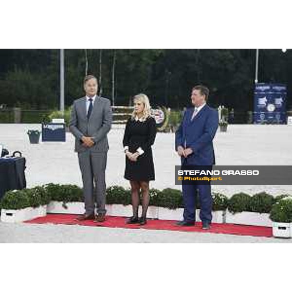 LGCT of Valkenswaard - Grand Prix - Charles Villoz (VP and Head of International Sales at Longines), Judith Menner and Jan Tops (President and Founder of LGCT and GCL) -Valkenswaard, 12nd august 2017 - ph. Stefano Grasso/LGCT