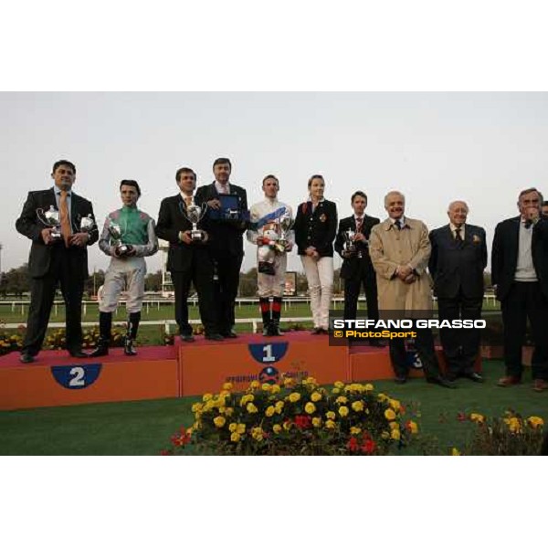 the podium of Gran Premio del Jockey Club won by Schiaparelli Milan San Siro , 14th october 2007 ph. Stefano Grasso