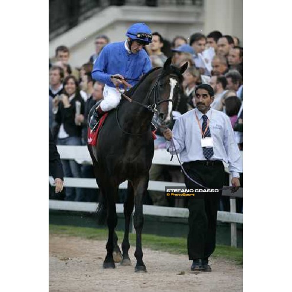 Frankie Dettori on Laverock parades before the Gran Premio del Jockey Club Milan San Siro , 14th october 2007 ph. Stefano Grasso