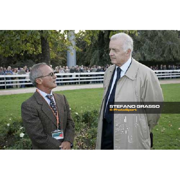 dott. Guido Melzi D\' Eril talking with Gianfranco Dettori Milan San Siro , 14th october 2007 ph. Stefano Grasso
