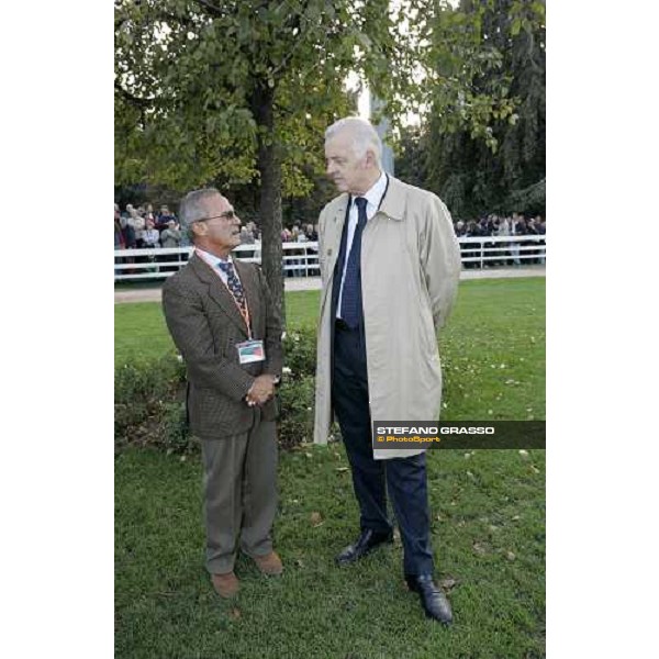 dott. Guido Melzi D\' Eril talking with Gianfranco Dettori Milan San Siro , 14th october 2007 ph. Stefano Grasso