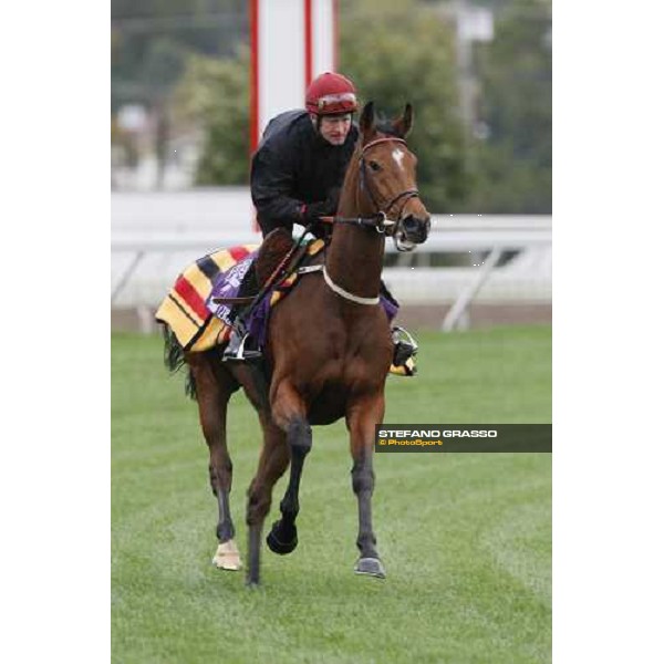 Mick Kinane on Timarwa during morning track works at Monmouth Park racetrack Monmouth PArk, NJ, 25th october 2007 ph. Stefano Grasso