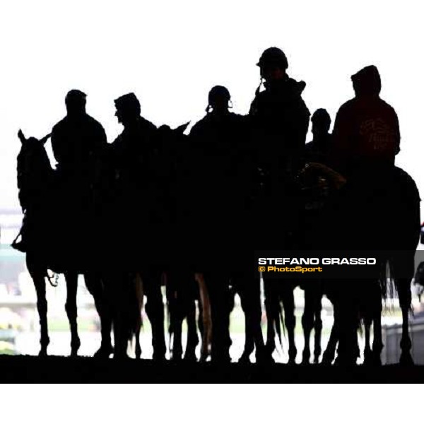 ponies and riders waiting for horses at Breeders\' Cup at Monmouth Park racetrack Monmouth Park, 26th october 2007 ph. Stefano Grasso