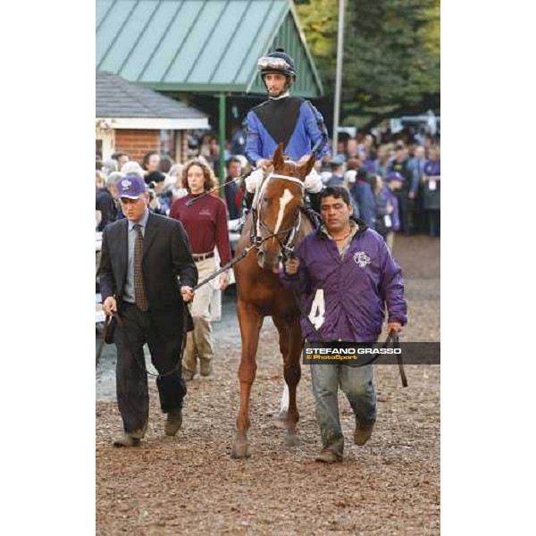 Robby Albarado on Curlin enters the track before the start of the Breeders\' Cup Classic at Monmouth Park racetrack Monmouth Park, 26th october 2007 ph. Stefano Grasso