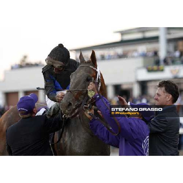 Robby Albarado on Curlin parades after winning the Breeders\' Cup Classic at Monmouth Park racetrack Monmouth Park, 26th october 2007 ph. Stefano Grasso