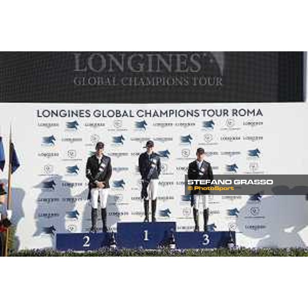 LGCT of Rome - Grand Prix - Prize giving ceremony - The podium: 1st Evelina Tovek, 2nd Harrie Smolders and 3rd Marcus Ehning Rome - Stadio dei Marmi, 23rd september 2017 ph.Stefano Grasso/LGCT