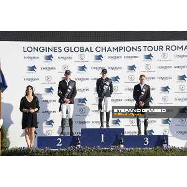 LGCT of Rome - Grand Prix - Prize giving ceremony - The podium: 1st Evelina Tovek, 2nd Harrie Smolders and 3rd Marcus Ehning Rome - Stadio dei Marmi, 23rd september 2017 ph.Stefano Grasso/LGCT