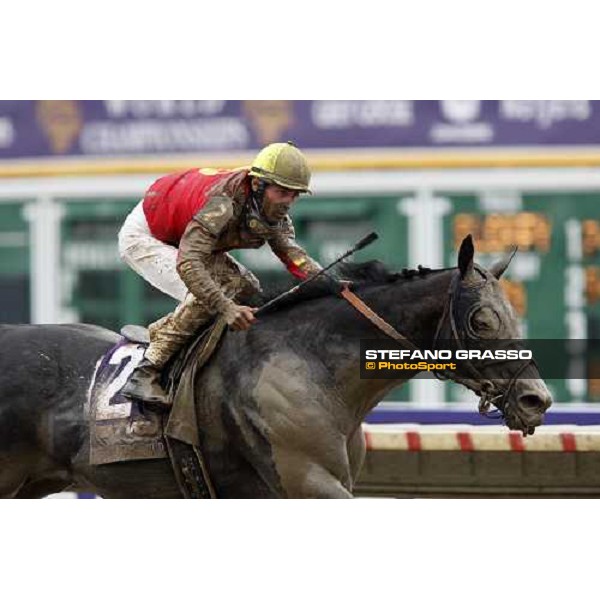 Garrett Gomez on Midnight Lute wins the Breeders\' Cup Sprint at Monmouth Park racetrack Monmouth Park, 27th october 2007 ph. Stefano Grasso