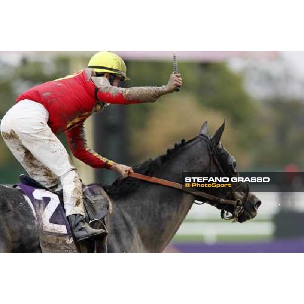 Garret Gomez on Midnight Lute wins the Breeders\' Cup Sprint at Monmouth Park racetrack Monmouth Park, 27th october 2007 ph. Stefano Grasso