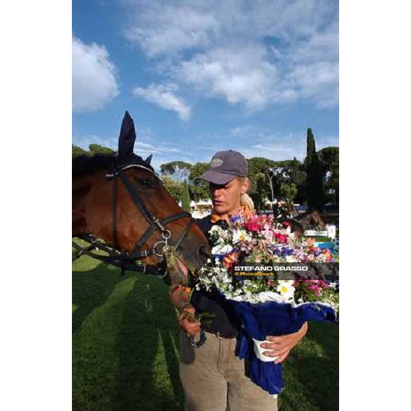 Lowina and his groom Rome Piazza di Siena 28th may 2004 ph.Stefano Grasso