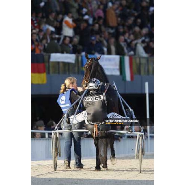 Robert Bergh with Adrian Chip preparing to the start of the 1st heat of the Gran Premio Orsi Mangelli Milan, 1st nov. 2007 ph. Stefano Grasso