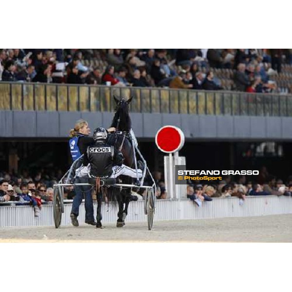 Robert Bergh with Adrian Chip preparing to the start of the 1st heat of the Gran Premio Orsi Mangelli Milan, 1st nov. 2007 ph. Stefano Grasso