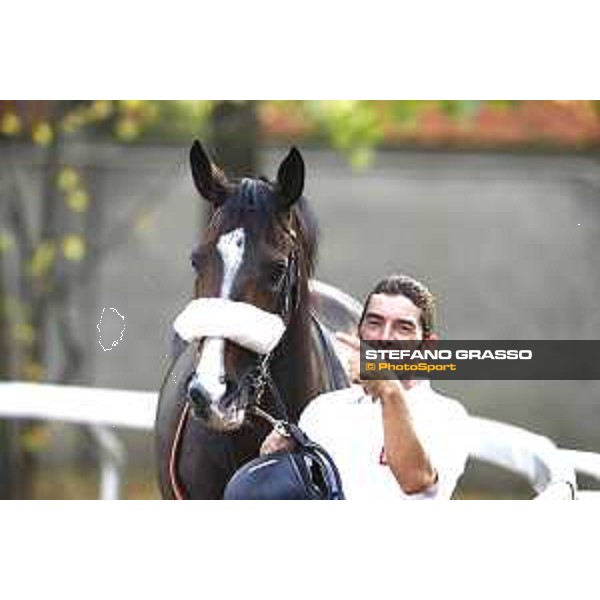 Full Drago and Jonathan Bacci before winning the Gran Premio del Jockey Club Milano - San Siro racecourse 22nd october 2017 - ph.Stefano Grasso