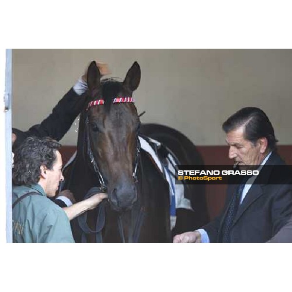 Armando Renzoni prepares Le Cadre Noir before the Premio Carlo e Francesco Aloisi Rome, 4th nov. 2007 ph. Stefano Grasso