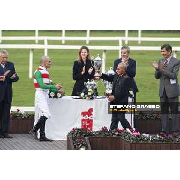 Prize giving ceremony of the Gran Premio del Jockey Club - Gianfranco Dettori and Dario Vargiu Milano - San Siro racecourse 22nd octiber 2017 - ph.Stefano Grasso