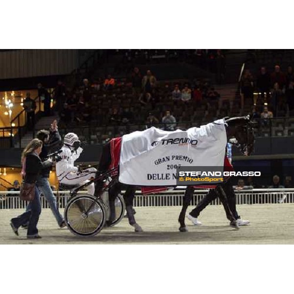 11/11/2007 Gran Premio Delle Nazioni. OISEAU DE FEUX, Jean Michel guidatore, Fabrice Souloy allenatore. Ph. Marcello Perrucci.