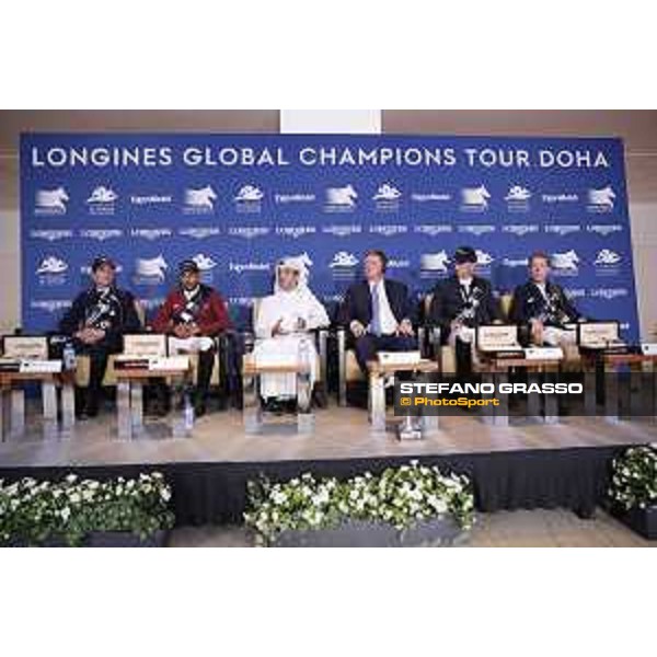 LGCT of Doha - Press conference - Lorenzo de Luca, Bassem Hassan Mohammed, Omar Al Mannai, Jan Tops, Harrie Smolders ans Maikel van der Vleuten - DOHA - Al Shaqab,11th nov. 2017 - ph.Stefano Grasso-Mario Grassia/GCL
