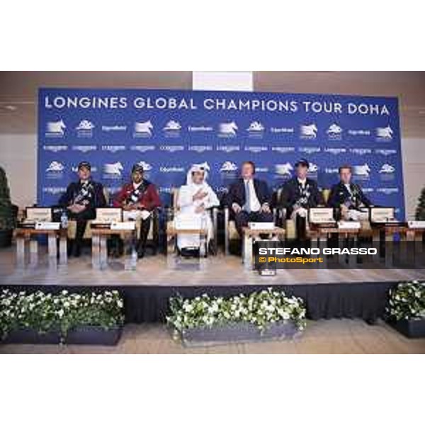 LGCT of Doha - Press conference - Lorenzo de Luca, Bassem Hassan Mohammed, Omar Al Mannai, Jan Tops, Harrie Smolders ans Maikel van der Vleuten - DOHA - Al Shaqab,11th nov. 2017 - ph.Stefano Grasso-Mario Grassia/GCL