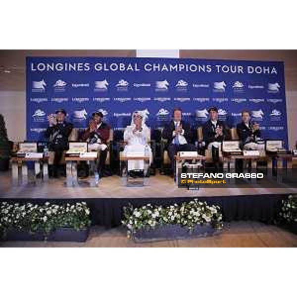 LGCT of Doha - Press conference - Lorenzo de Luca, Bassem Hassan Mohammed, Omar Al Mannai, Jan Tops, Harrie Smolders ans Maikel van der Vleuten - DOHA - Al Shaqab,11th nov. 2017 - ph.Stefano Grasso-Mario Grassia/GCL